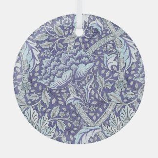 William Morris Windrush Blue blommigt blommor Julgransdekoration