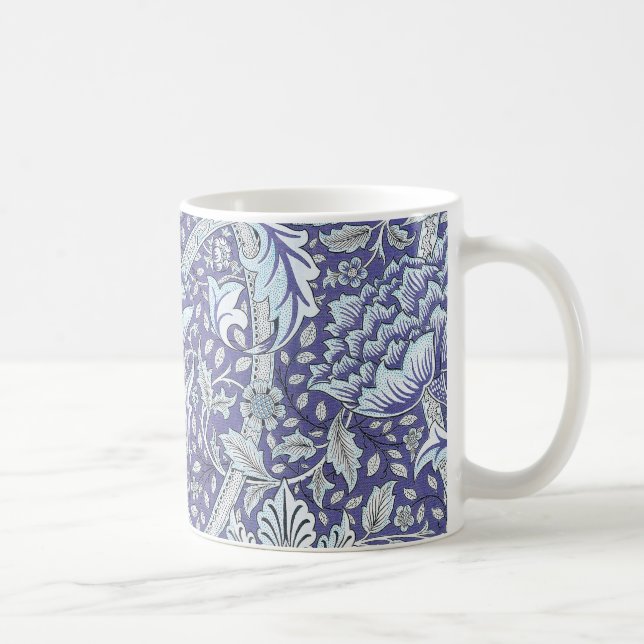 William Morris Windrush Blue blommigt blommor Kaffemugg (Höger)