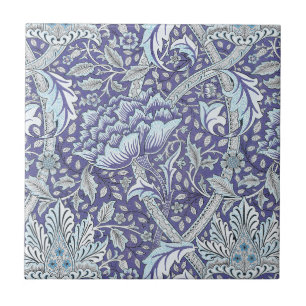 William Morris Windrush Blue blommigt blommor Kakelplatta