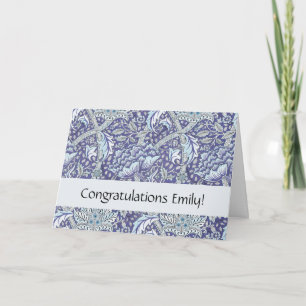 William Morris Windrush Blue blommigt blommor Kort