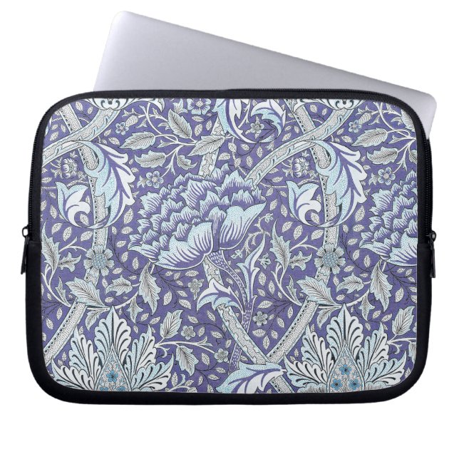 William Morris Windrush Blue blommigt blommor Laptop Fodral (Framsidan)