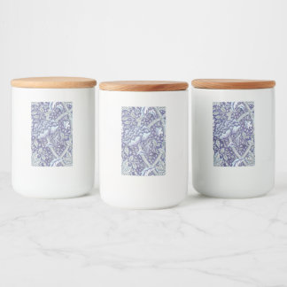 William Morris Windrush Blue blommigt blommor Mat Etikett