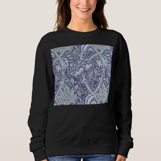 William Morris Windrush Blue blommigt blommor T Shirt (Framsida)