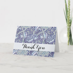 William Morris Windrush Blue blommigt blommor Tack Kort