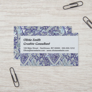 William Morris Windrush Blue blommigt blommor Visitkort