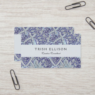 William Morris Windrush Blue blommigt blommor Visitkort