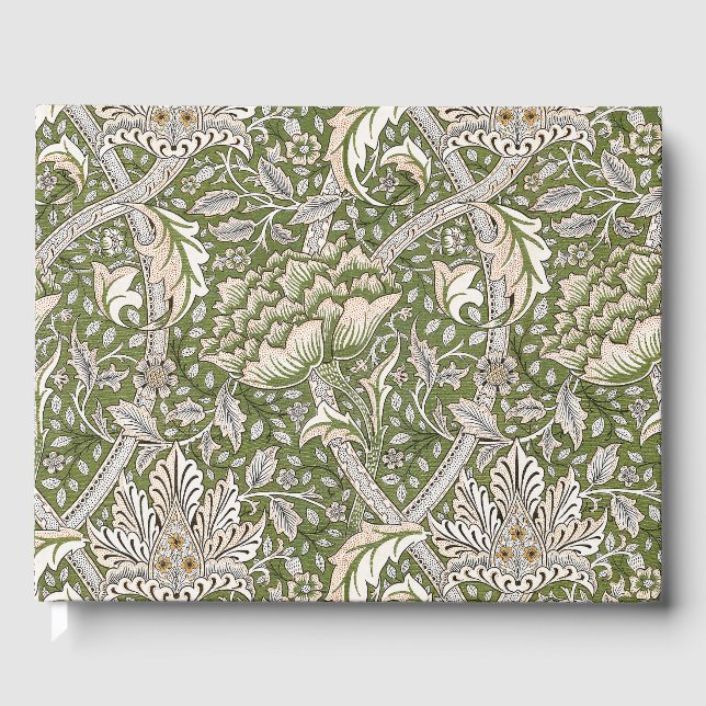 : William Morris Windrush Grönt Mönster: Vintage Gästböcker (Framsida)