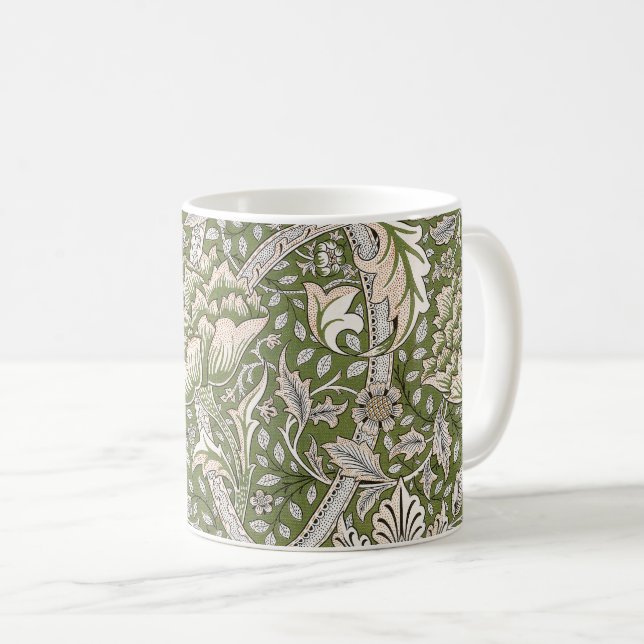 : William Morris Windrush Grönt Mönster: Vintage Kaffemugg (Framsida höger)