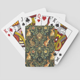 William Morris Woodland Blommigt Rabbits jul Casinokort