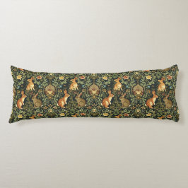 William Morris Woodland Blommigt Rabbits jul Kroppskudde