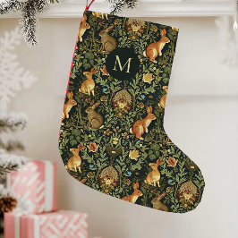 William Morris Woodland Blommigt Rabbits jul Liten Julstrumpa