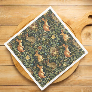 William Morris Woodland Blommigt Rabbits jul Pappersservett