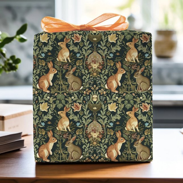William Morris Woodland Blommigt Rabbits jul Presentpapper (Skapare uppladdad)