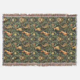 William Morris Woodland Floral Rabbits Christmas Filt
