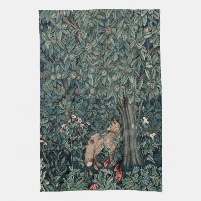 William Morris Woodland Tapestry Fox Kökshandduk (Vertikal)