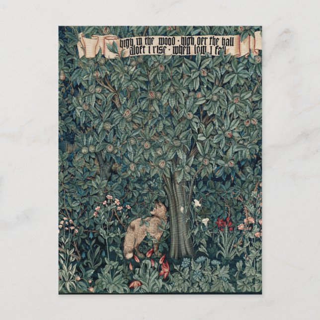 William Morris Woodland Tapestry Fox Vykort (Framsida)
