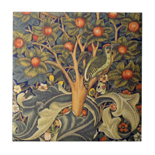 William Morris Woodpecker Pre-Raphaelite Kakelplatta
