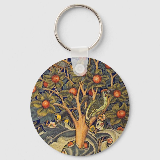 William Morris Woodpecker Pre-Raphaelite Nyckelring (Framsida)