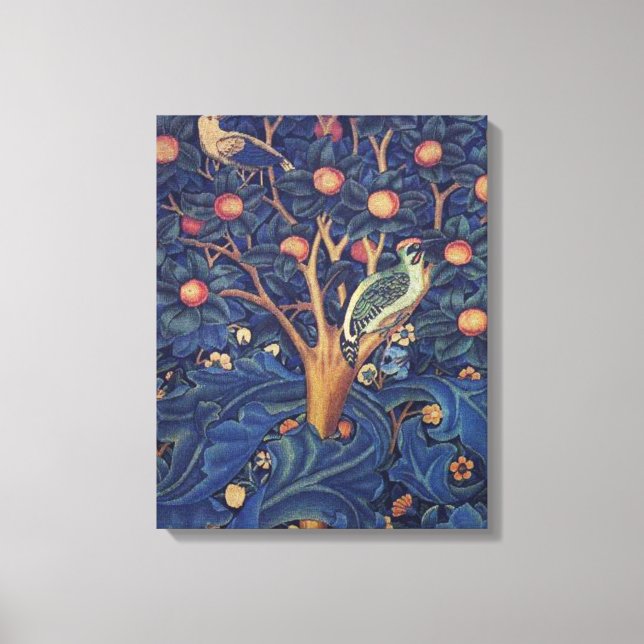 William Morris Woodpecker Tapestry Arts & Crafts Canvastryck (Framsida)