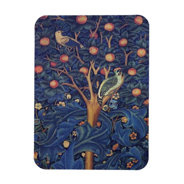 William Morris Woodpecker Tapestry Arts & Crafts Magnet (Vertikal)