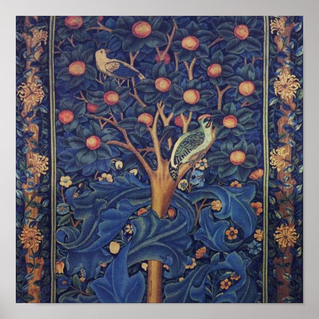 William Morris Woodpecker Tapestry Arts & Crafts Poster (Framsidan)