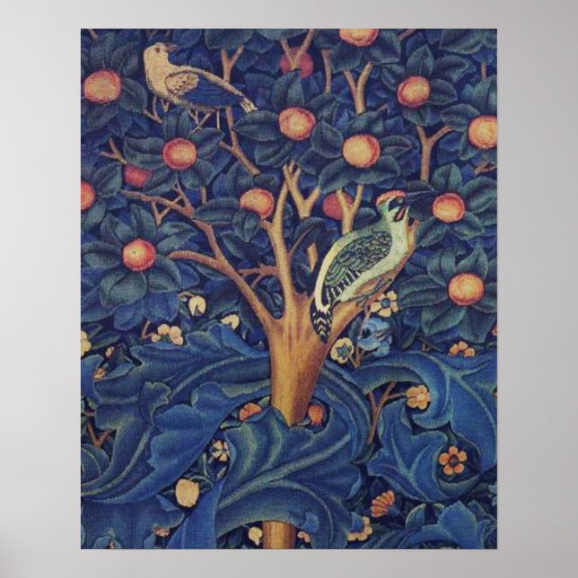 William Morris Woodpecker Tapestry Arts & Crafts Poster (Framsidan)