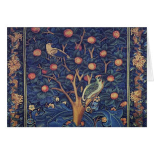 William Morris Woodpecker Tapestry Birds Blommigt Hälsningskort