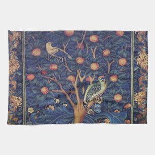 William Morris Woodpecker Tapestry Birds Blommigt Kökshandduk