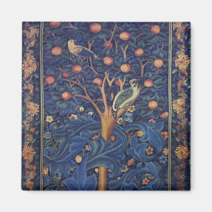 William Morris Woodpecker Tapestry Birds Blommigt Magnet