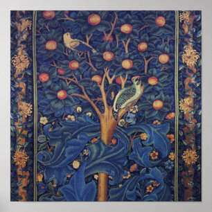 William Morris Woodpecker Tapestry Birds Blommigt Poster