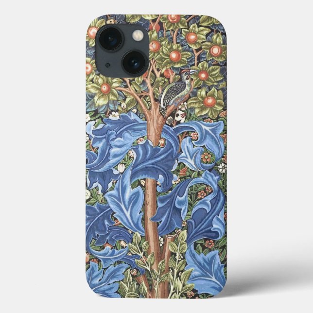 William Morris Woodpecker Tapestry Blommigt Vintag (Baksida)