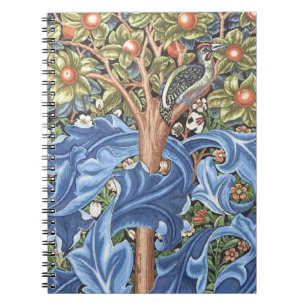 William Morris Woodpecker Tapestry Blommigt Vintag Anteckningsbok