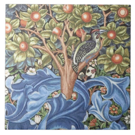 William Morris Woodpecker Tapestry Blommigt Vintag Kakelplatta