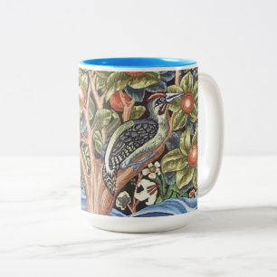 William Morris Woodpecker Tapestry Blommigt Vintag Två-Tonad Mugg