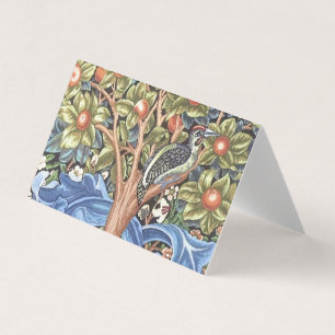 William Morris Woodpecker Tapestry Blommigt Vintag Visitkort
