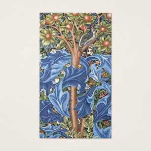 William Morris Woodpecker Tapestry Blommigt Vintag Visitkort