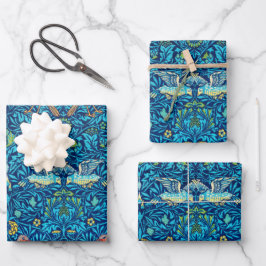 William Morris Wrapping Papper Art Blue Birds