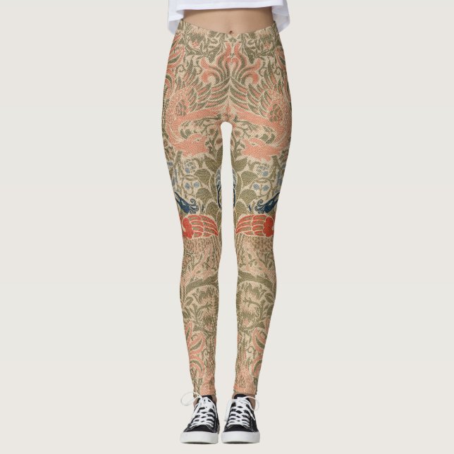 William morris's bird berömd mönster leggings (Framsida)