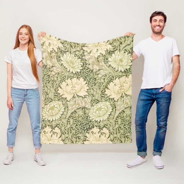 William Morris's Chrysanthemum mönster Fleecefilt (På plats)