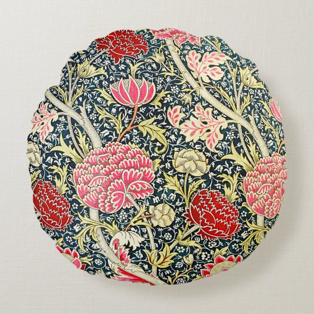 William Morris's Cray berömd mönster Rund Kudde (Framsidan)