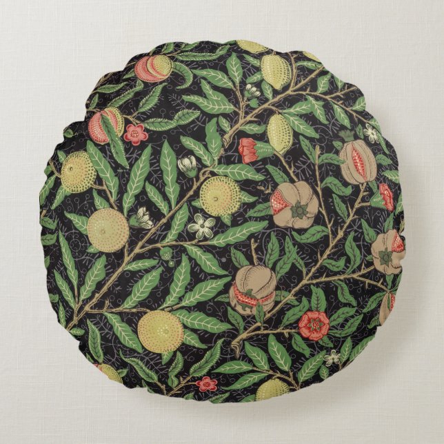 William Morris's Four fruits (1862) berömd mönster Rund Kudde (Framsidan)