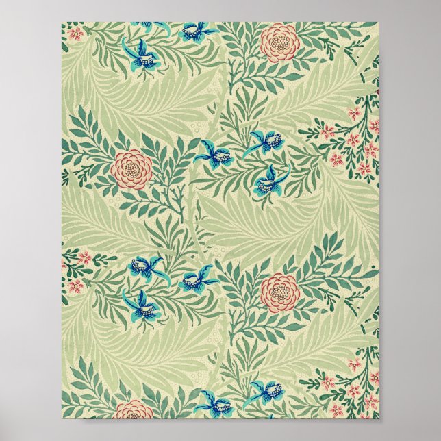 William Morris's Larkspur berömd mönster Poster (Framsidan)