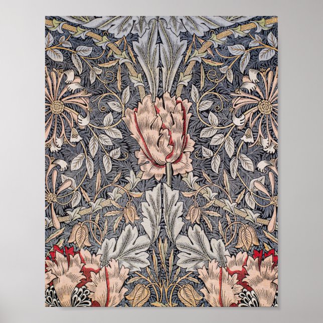 William Morris's Prated Linen Honeysuckle berömd Poster (Framsidan)