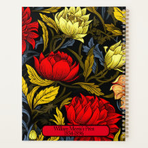 William Morris's Red & Gult Blommigt Print