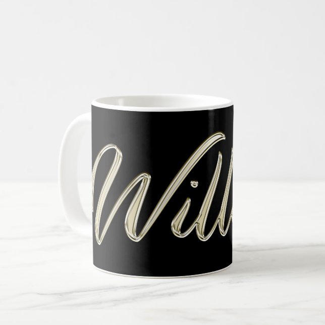 William Name whitegold Tasse Teetasse Kaffeetasse Kaffemugg (Framsida vänster)