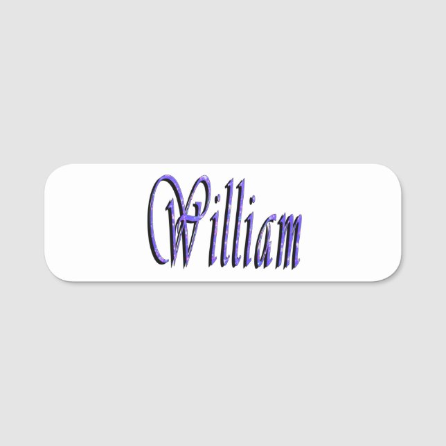 William Namn in Blue Gnistra Namnbricka (Framsida)
