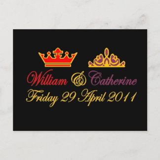 William och Catherine Royal Bröllop Vykort