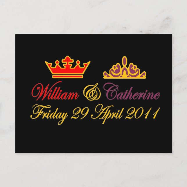 William och Catherine Royal Bröllop Vykort (Framsida)