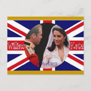 William och Kate Royal Bröllop vykort