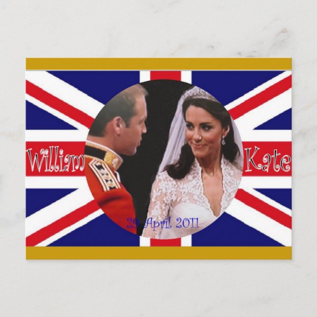 William och Kate Royal Bröllop vykort (Framsida)